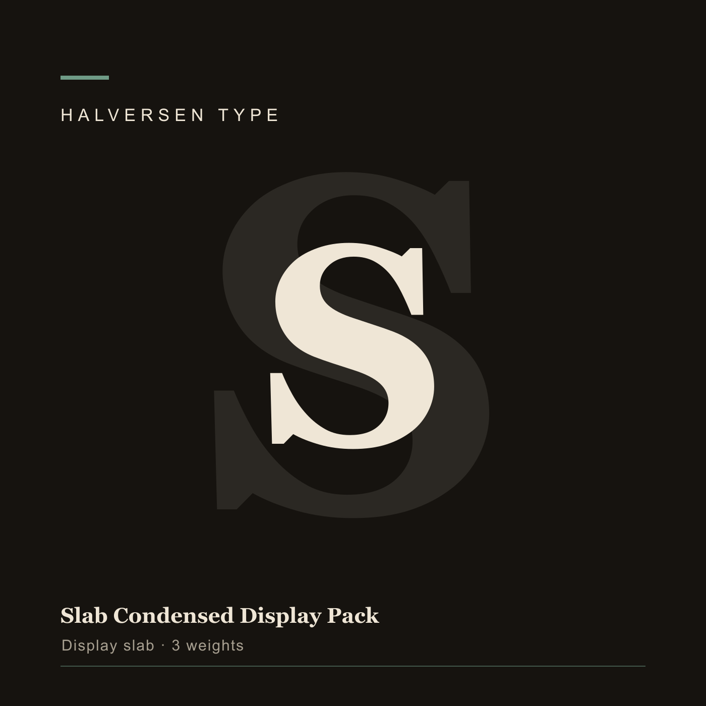 Slab Condensed Display Pack typeface specimen cover
