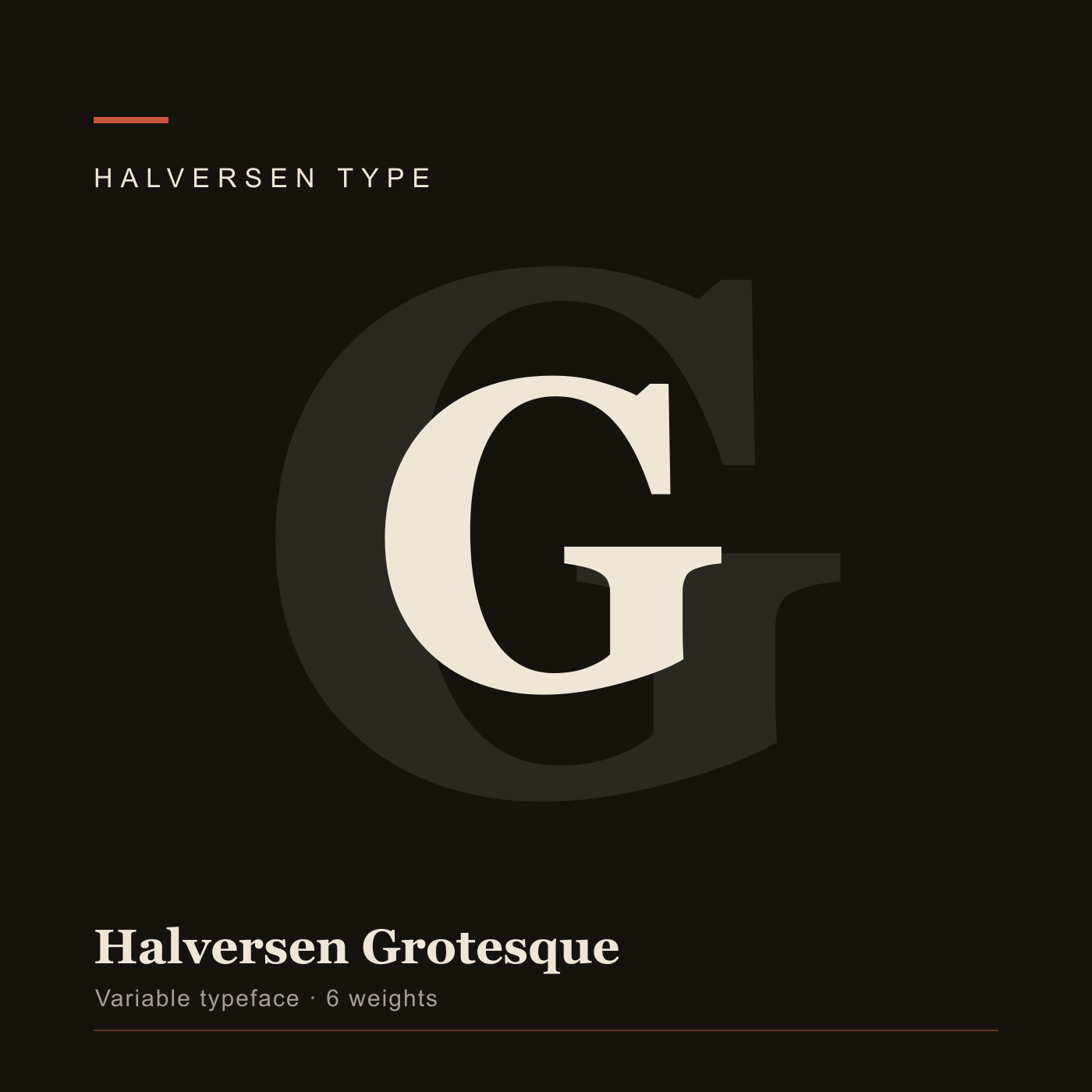 Halversen Grotesque variable typeface specimen cover